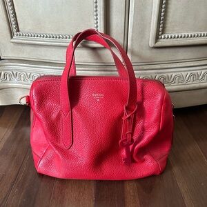 Fossil Vibrant Red Satchel Bag